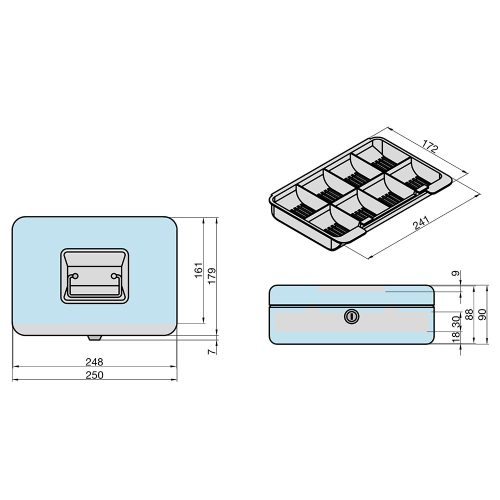 Basi-GK 10L-pénzkazetta érmetartóval
