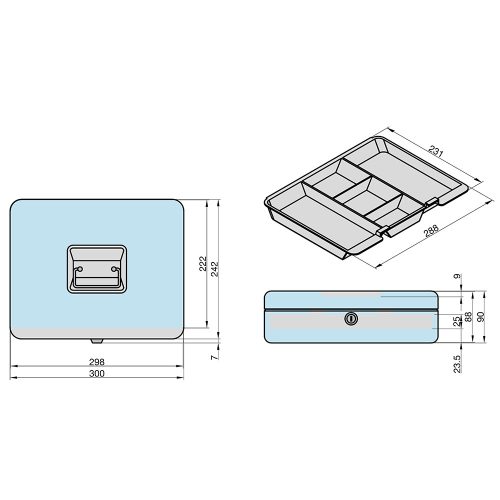 Basi-GK 10XL-pénzkazetta érmetartóval