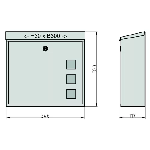 Basi-BK 350M modern utcai postaláda