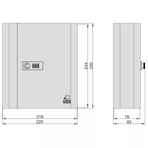 Basi-SK 80 28-számzáras kulcskazetta