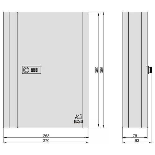 Basi-SK 80 48-számzáras kulcskazetta