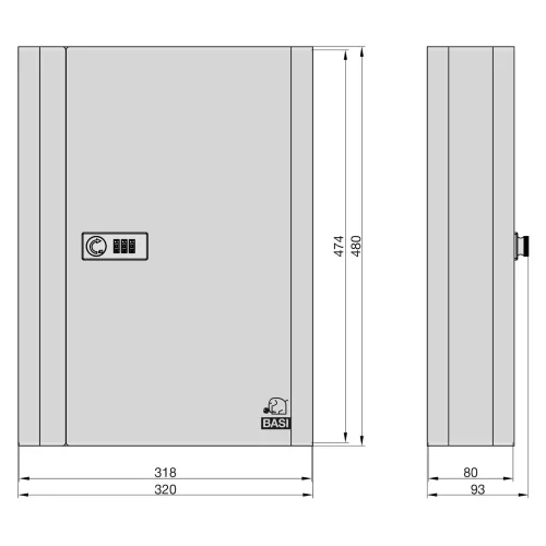 Basi-SK 80 80-exkluzív számzáras kulcskazetta