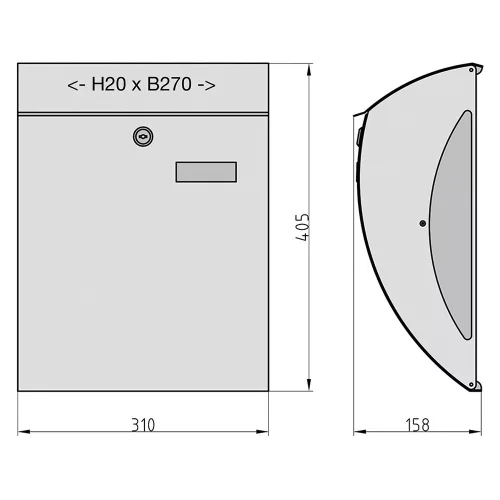 Basi-BK 2000 modern újságtartós postaláda