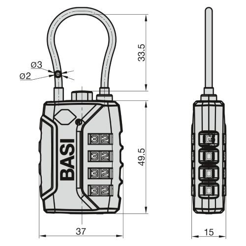 Basi-KS 625 TSA sodronyos utazólakat