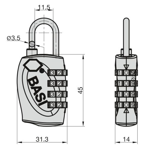Basi-KS 630 TSA számzáras utazólakat