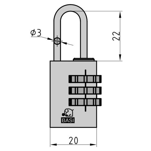 Basi-KS 611L-számzáras bőrönd lakat