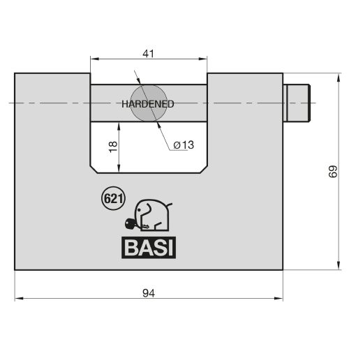 Basi-VHS 621 90-biztonsági tömb lakat