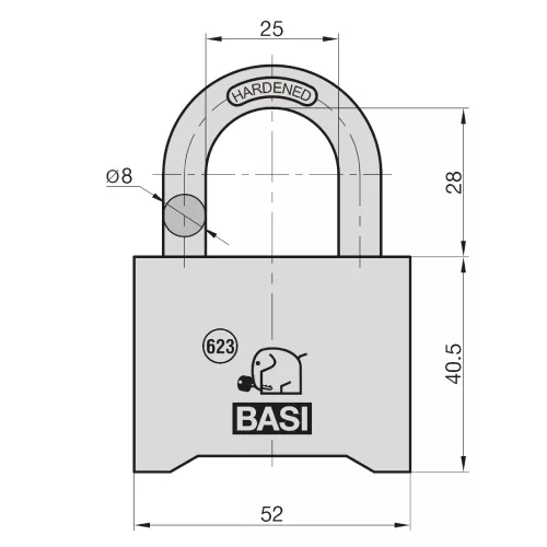 Basi-VHS 623-számzáras biztonsági lakat