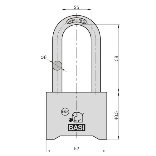 Basi-VHS 623H-számzáras biztonsági lakat