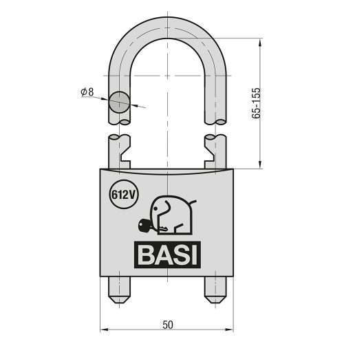 Basi-VHS 612V 50 állítható magasságú lakat