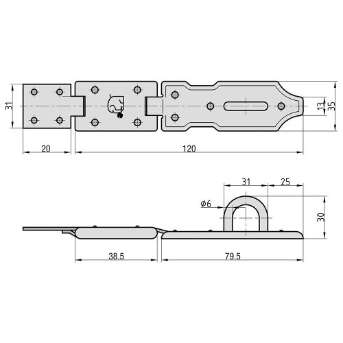 Basi-SF 10 120 időjárásálló lakatpánt