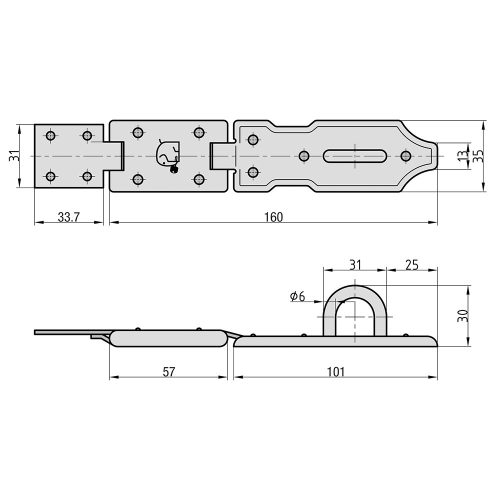 Basi-SF 10 160 időjárásálló lakatpánt