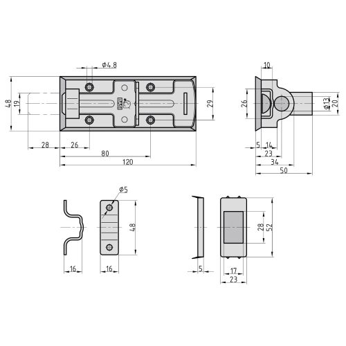 Basi-SR 20 120-időjárásálló retesz