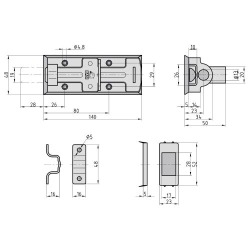 Basi-SR 20 140-időjárásálló retesz