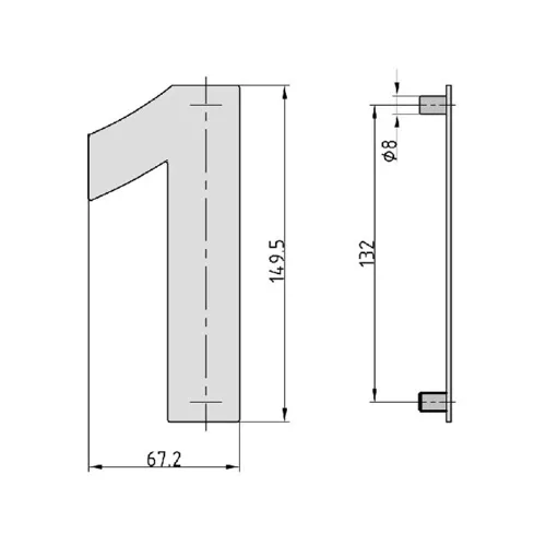 Basi-HN 150 1-nemesacél házszám