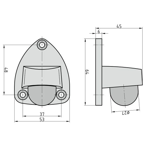 Basi-TS 22 masszív ajtóütköző
