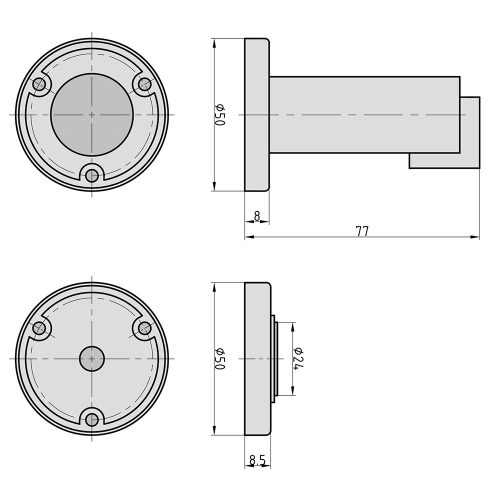 Basi-MTS 24 mágneses ajtóütköző