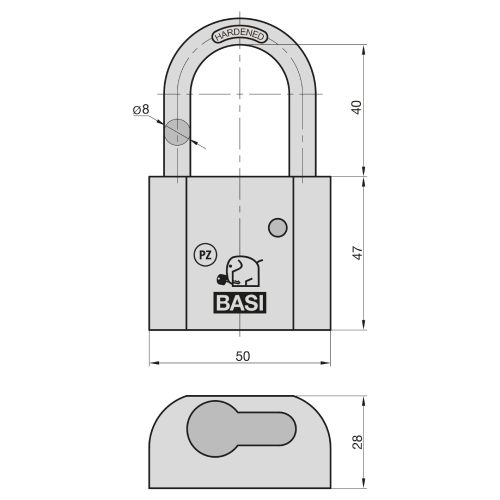 Basi-VHS PZ Ni-félcilinderes réz lakat