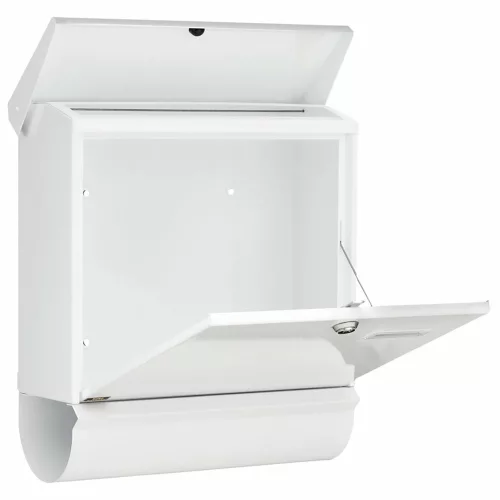 Burg Wachter-ComfortSet 91300 W nagyméretű kerítésen kívüli postaláda újságtartóval