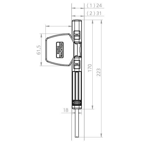 Burg Wachter-WS 44 BR-biztonsági ablakzár és ajtózár