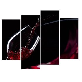 Falikép szett, 4 részes, Borospohár, 80 x 120 cm