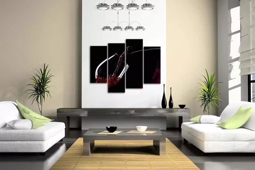 Falikép szett, 4 részes, Borospohár, 80 x 120 cm