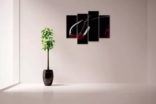 Falikép szett, 4 részes, Borospohár, 80 x 120 cm