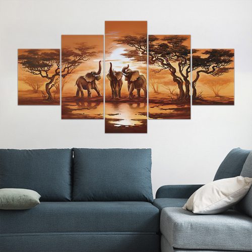 Vászon falikép szett, 5 részes, 150 X 80 cm