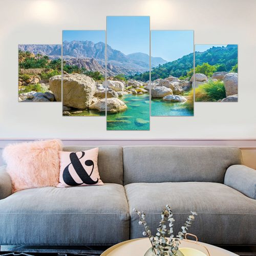 Vászon falikép szett, 5 részes, 150 X 80 cm