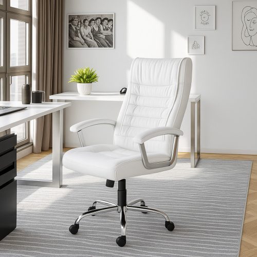 Velora Office Line VEGA Pearl – prémium főnöki irodai szék, fehér