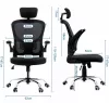 Velora SIRIUS ergonomikus irodai forgószék – fejtámasszal és deréktámasszal, fekete