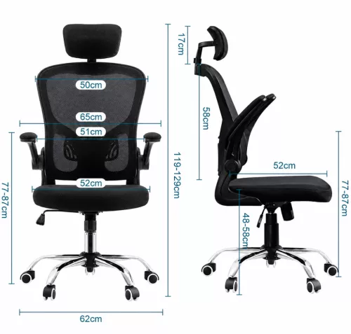 Velora SIRIUS ergonomikus irodai forgószék – fejtámasszal és deréktámasszal, fekete