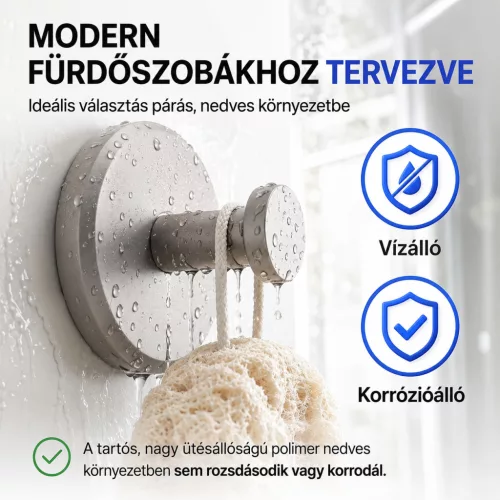 FROGEE tapadókorongos akasztó, 2 db, matt fekete