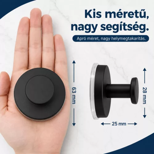 FROGEE tapadókorongos akasztó, 2 db, matt fekete