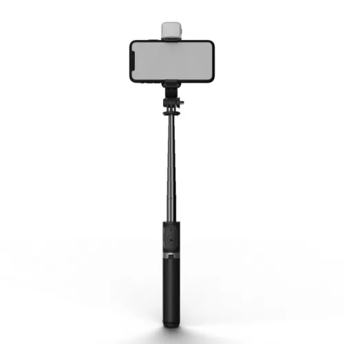 All in One Selfi bot, 104 cm, derítőfény, bluetooth távirányító, tripod funkció, iOS és Android kompatibilis, FEKETE