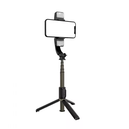 All in One PRO, stabilizátoros szelfibot, tripod funkcióval, derítőfénnyel, fekete