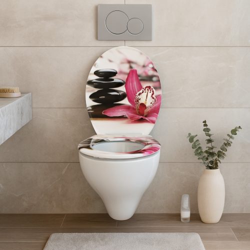 Frogee Duroplast WC ülőke - Rozsdamentes zsanérokkal - ORCHIDEA