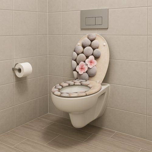 Frogee Duroplast WC ülőke - Rozsdamentes zsanérokkal - BLOSSOM