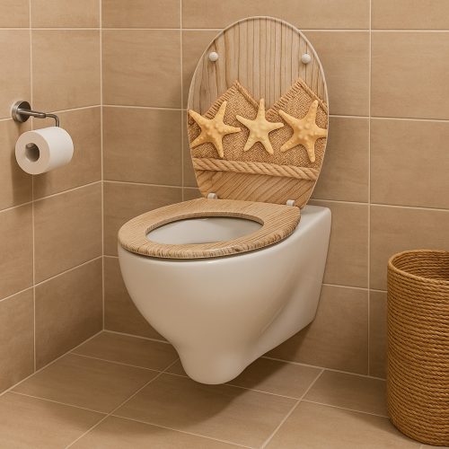 Frogee Duroplast WC ülőke - Rozsdamentes zsanérokkal - STARFISH