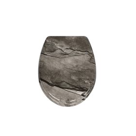   Frogee Duroplast WC ülőke - Rozsdamentes zsanérokkal - BASALT