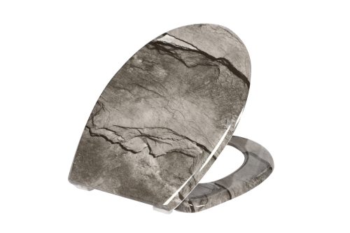 Frogee Duroplast WC ülőke - Rozsdamentes zsanérokkal - BASALT