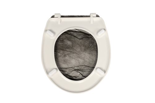 Frogee Duroplast WC ülőke - Rozsdamentes zsanérokkal - BASALT