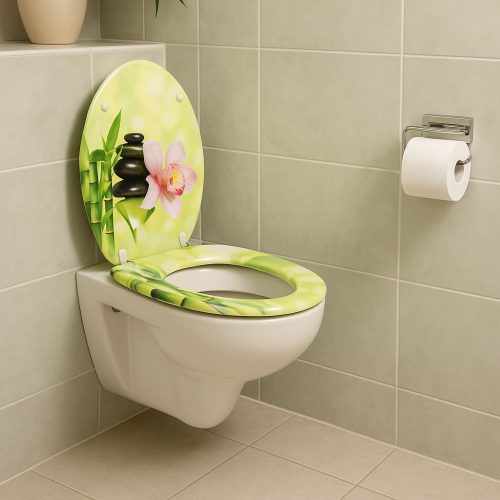 Frogee Duroplast WC ülőke - Rozsdamentes zsanérokkal - GREEN ZEN