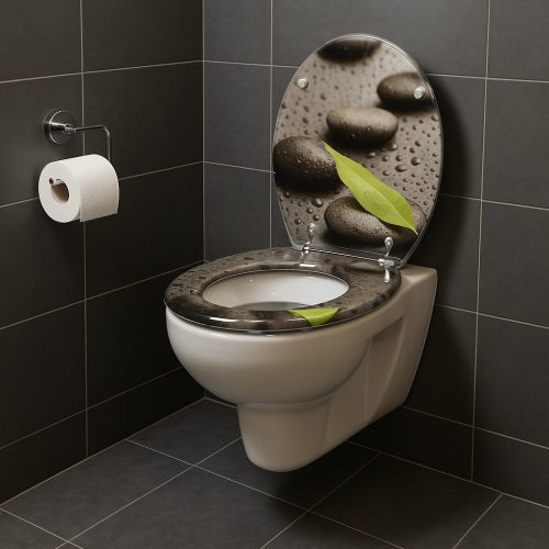 Frogee Duroplast WC ülőke - Rozsdamentes zsanérokkal - WETSTONE