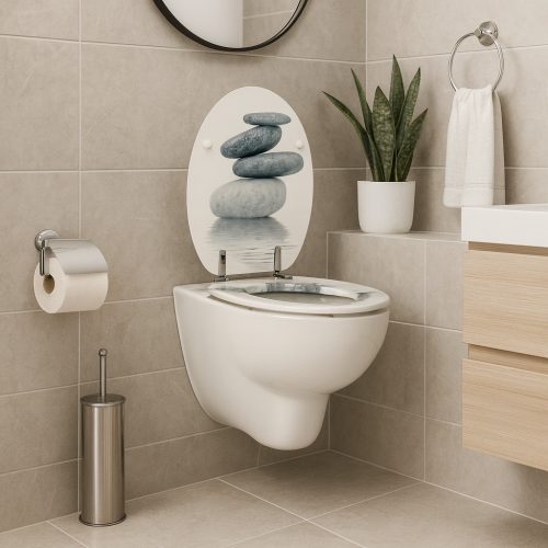 Frogee MDF WC ülőke - Rozsdamentes zsanérokkal - BALANCE