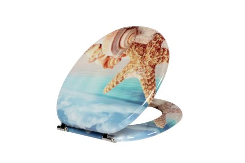 Frogee MDF WC ülőke - Rozsdamentes zsanérokkal - BEACH