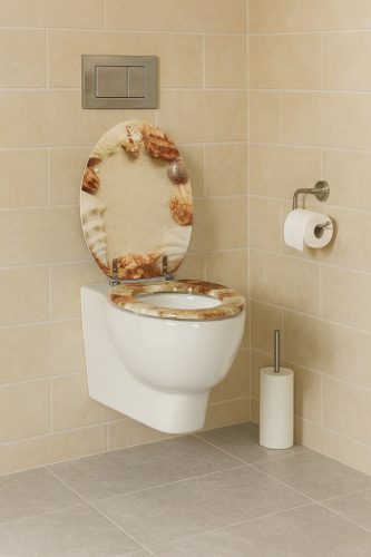 Frogee MDF WC ülőke - Rozsdamentes zsanérokkal - SHELLS