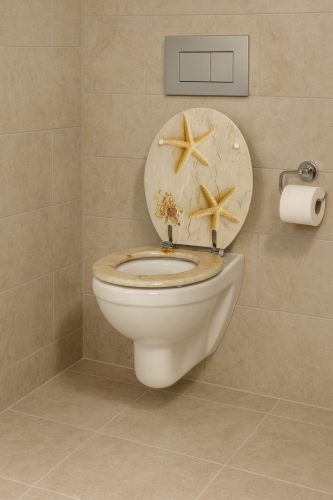 Frogee MDF WC ülőke - Rozsdamentes zsanérokkal - SANDY