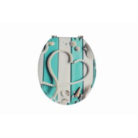   Frogee MDF WC ülőke - Rozsdamentes zsanérokkal - ROPEHEART