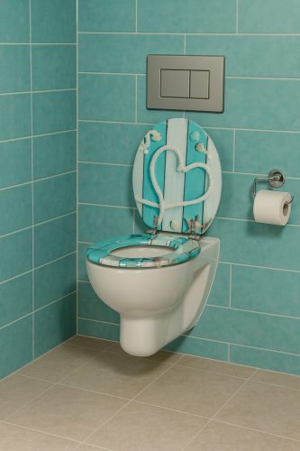 Frogee MDF WC ülőke - Rozsdamentes zsanérokkal - ROPEHEART